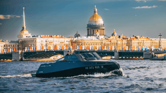 Nobilis 858 powerboat at the Moscow Boat Show